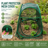 Pop-Up Plant Protector Mesh Cover with Top Shade Net, Zipper Door & Ground Stakes
