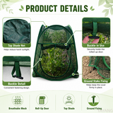 Pop-Up Plant Protector Mesh Cover with Top Shade Net, Zipper Door & Ground Stakes