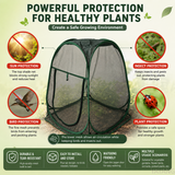 Pop-Up Plant Protector Mesh Cover with Top Shade Net, Zipper Door & Ground Stakes